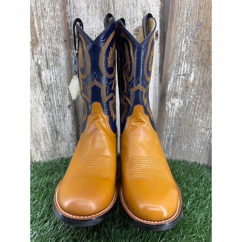 Ariat International Men's Hexcel ProRoper Bright Camel Navy Shaft US 9.5